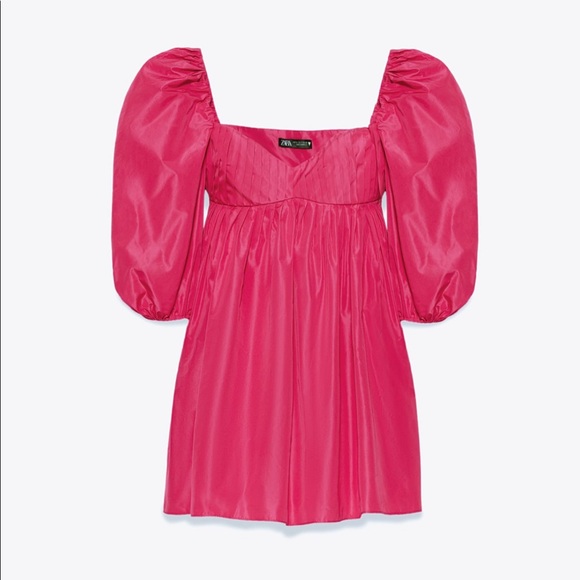 SOLD Zara Pink Dress with Balloon Sleeves - Picture 2 of 5
